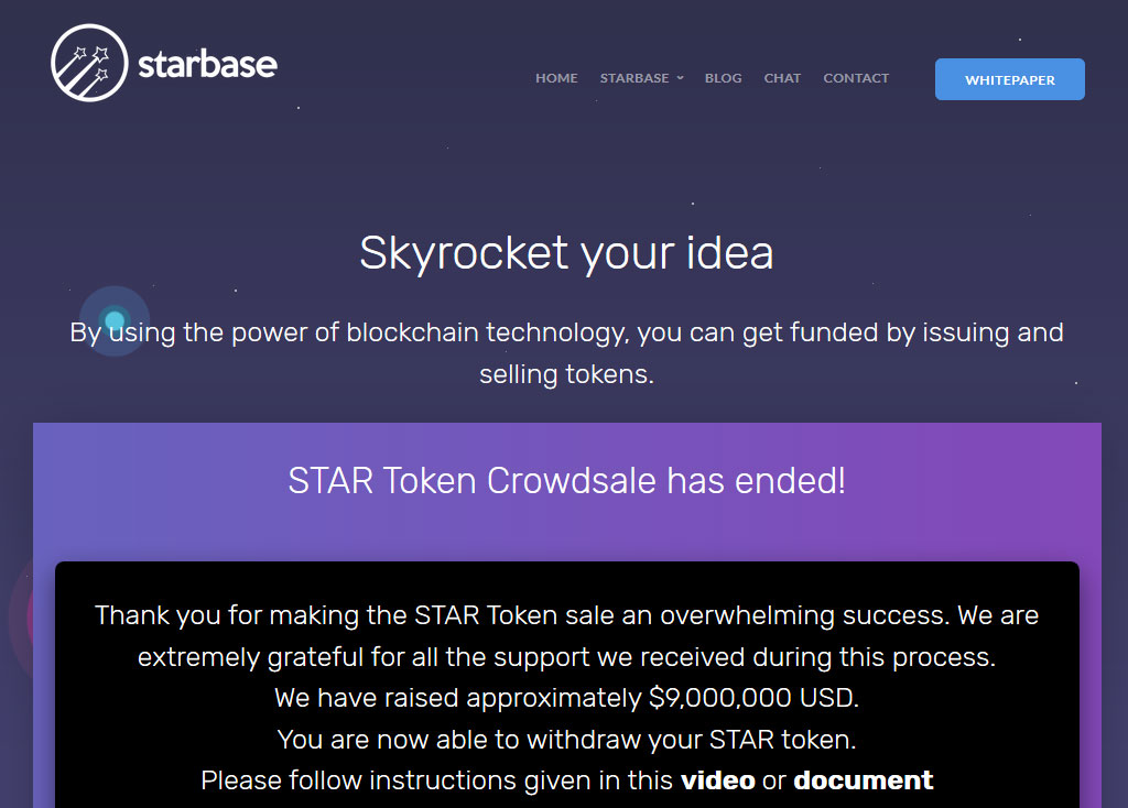 Starbase Website Screenshot