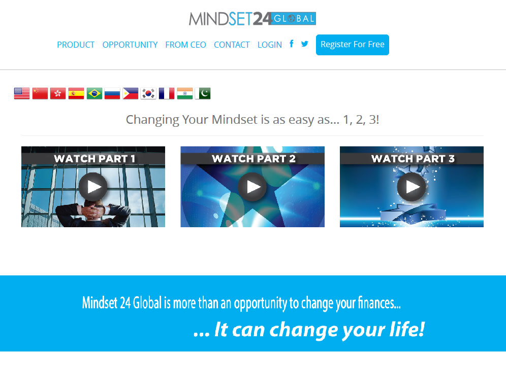 Mindset 24 Global Website Screenshot