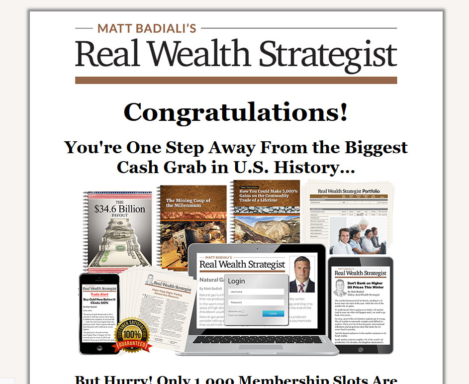 Real Wealth Strategist Website Screenshot