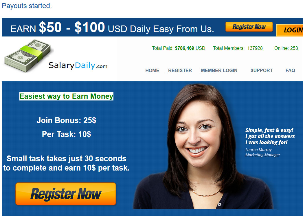 Salary Daily Website Screenshot