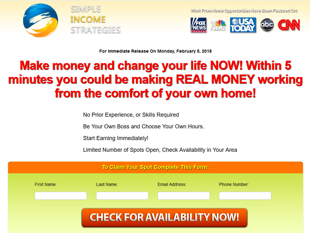 Simple Income Strategies Website Screenshot