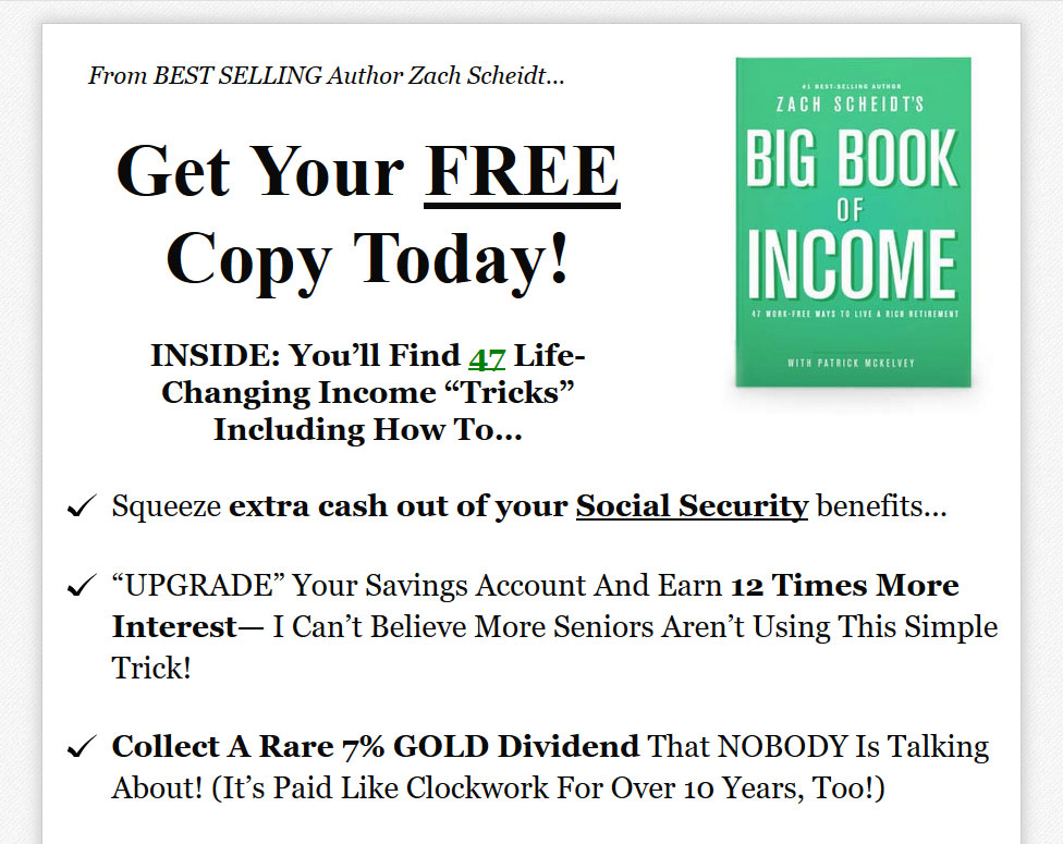 The Big Book of Income Website Screenshot