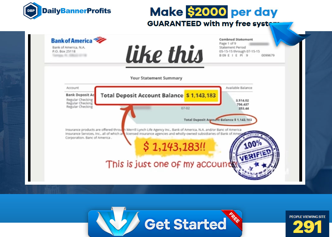 Daily Banner Profits Website Screenshot