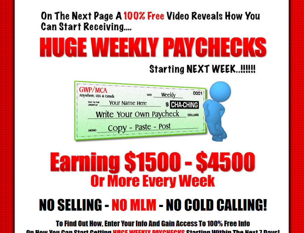 Get Weekly Paychecks Website Screenshot