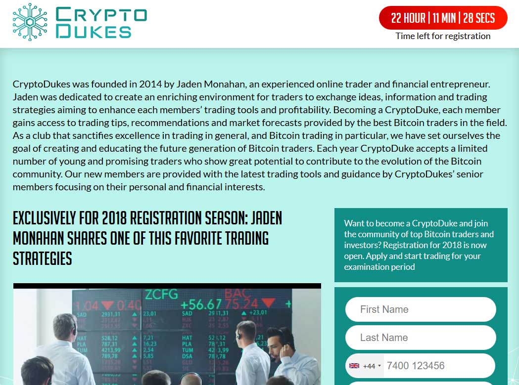 Crypto Dukes System Website Screenshot
