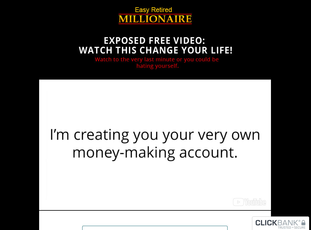 Easy Retired Millionaire Website Screenshot