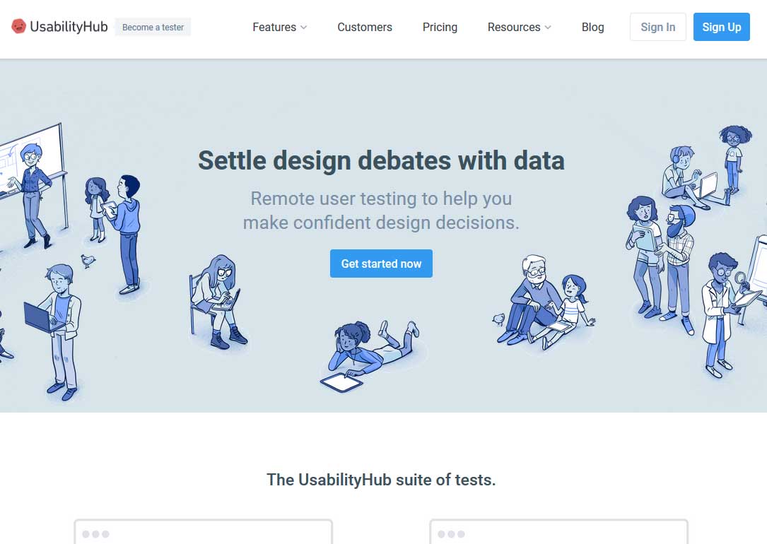 Usability Hub Website Screenshot