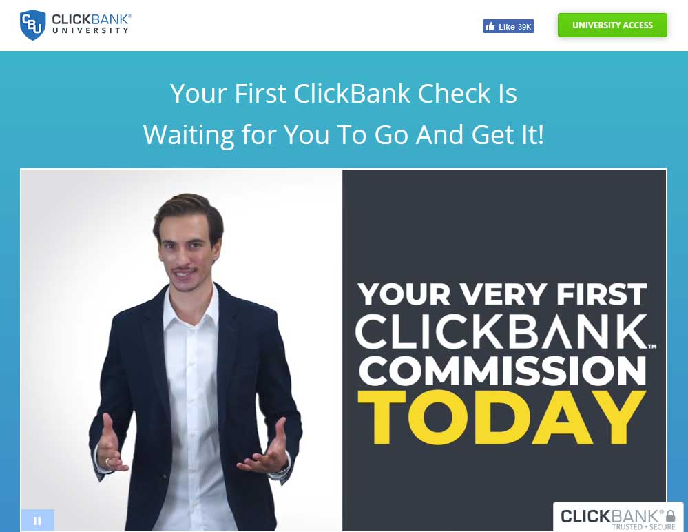 Clickbank University Website Screenshot