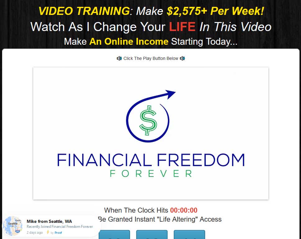 Financial Freedom Forever Website Screenshot