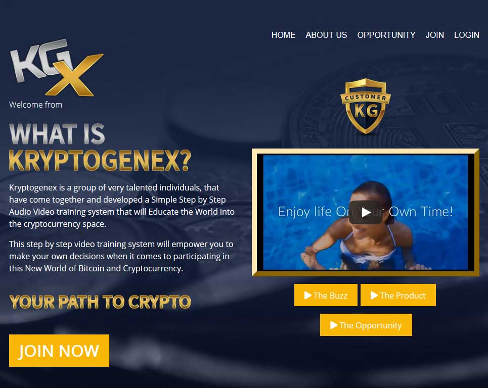 Kryptogenex Website Screenshot