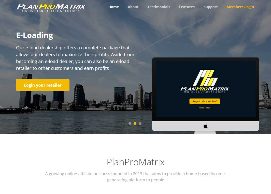 PlanProMatrix Website Screenshot