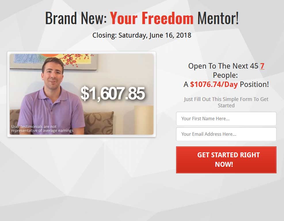 Your Freedom Mentor Website Screenshot