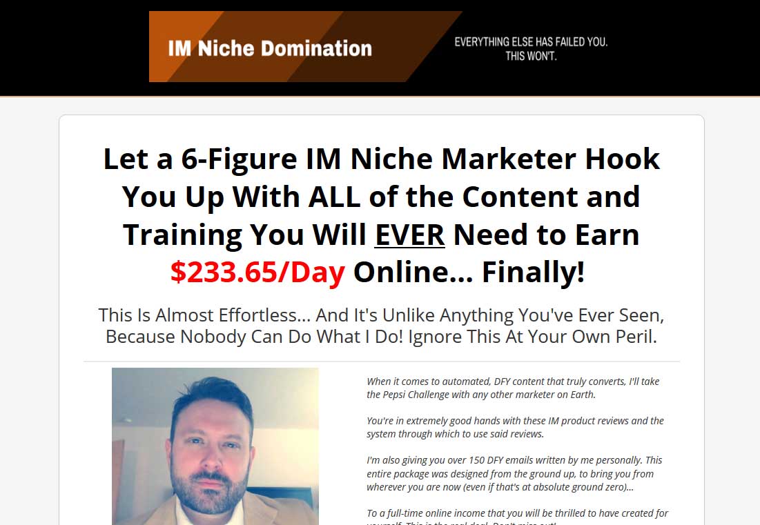 IM Niche Domination by Lee Murray Website Screenshot