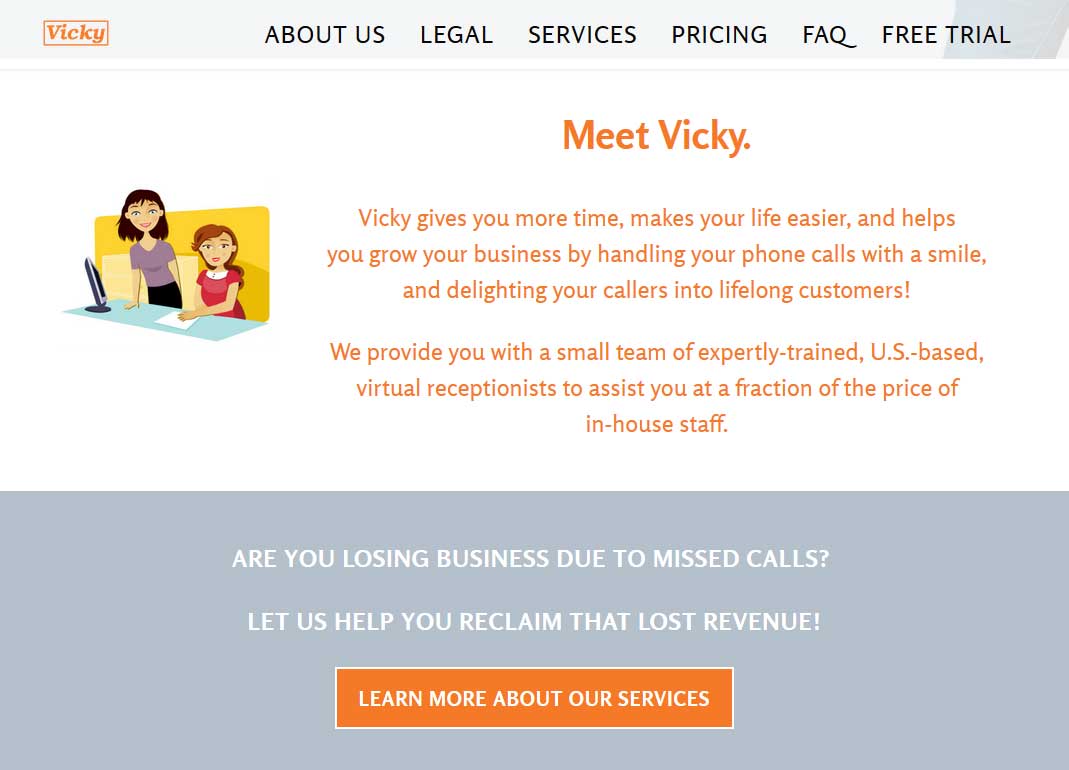 Vicky Virtual Website Screenshot