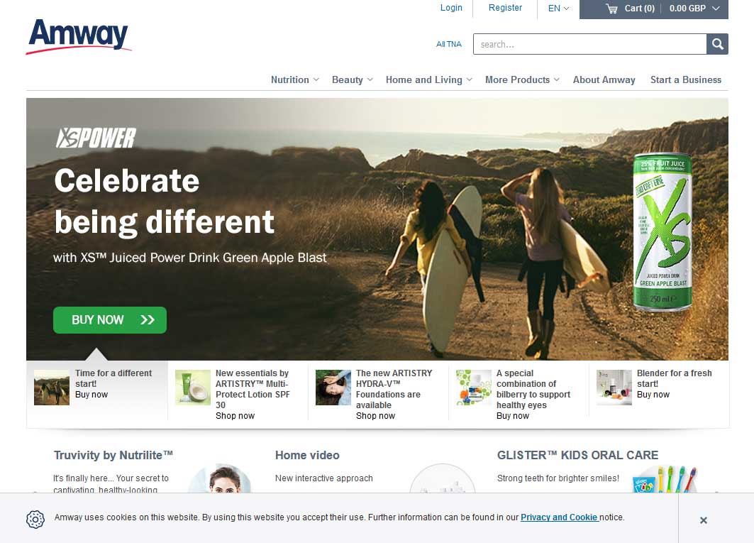 Amway Website Screenshot