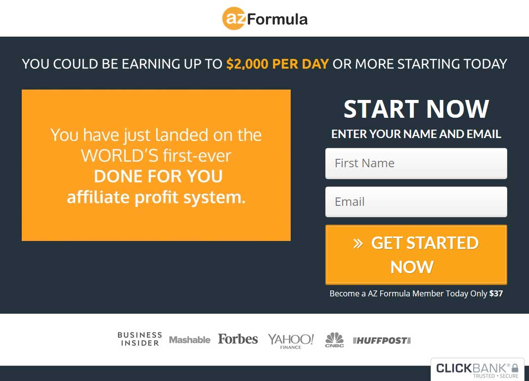 AZ Formula System Website Screenshot