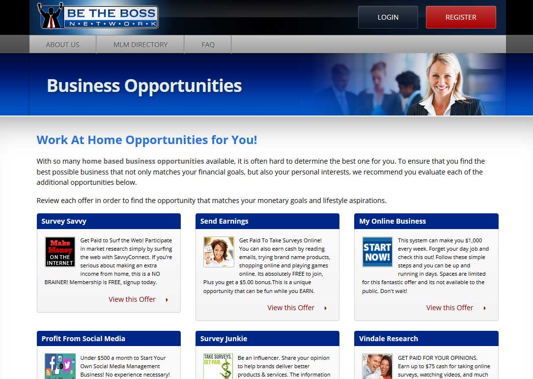 Be The Boss Network Website Screenshot