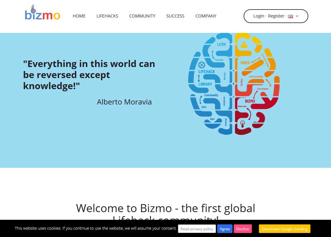 Bizmo Website Screenshot