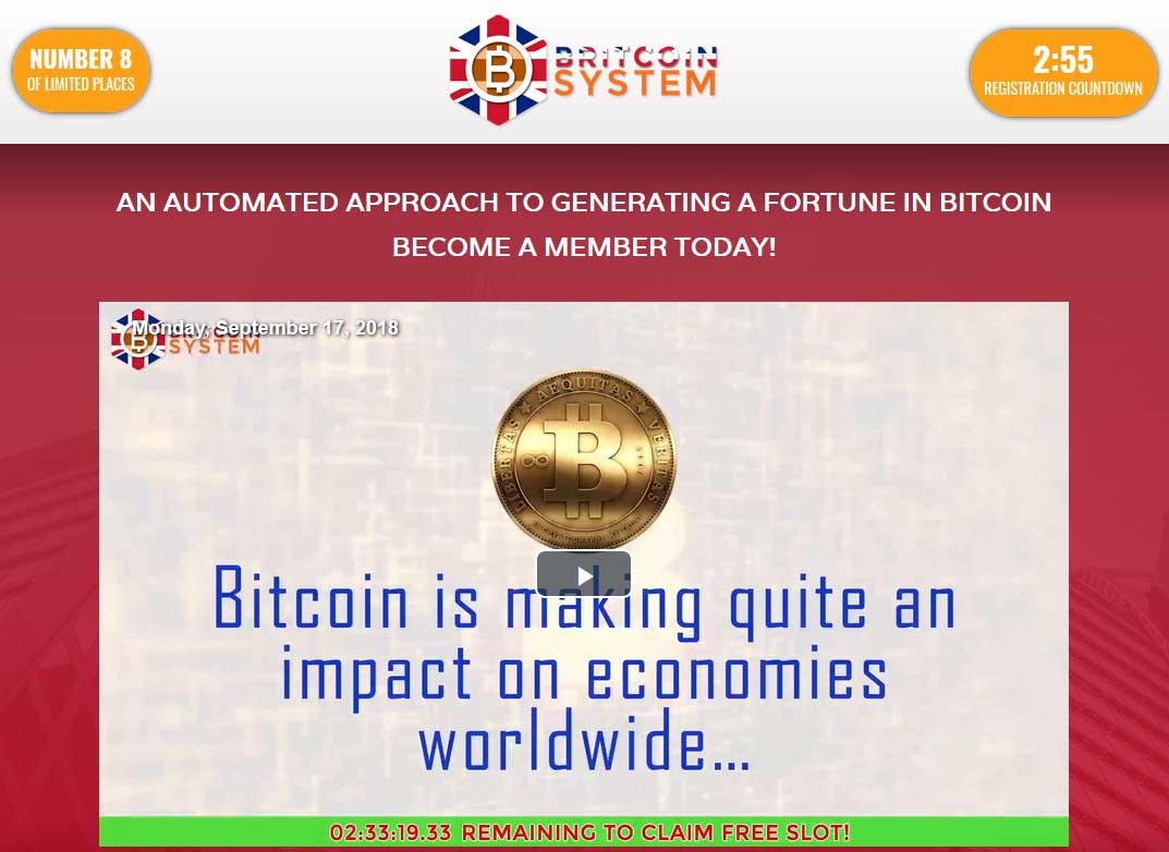 The Britcoin System Website Screenshot