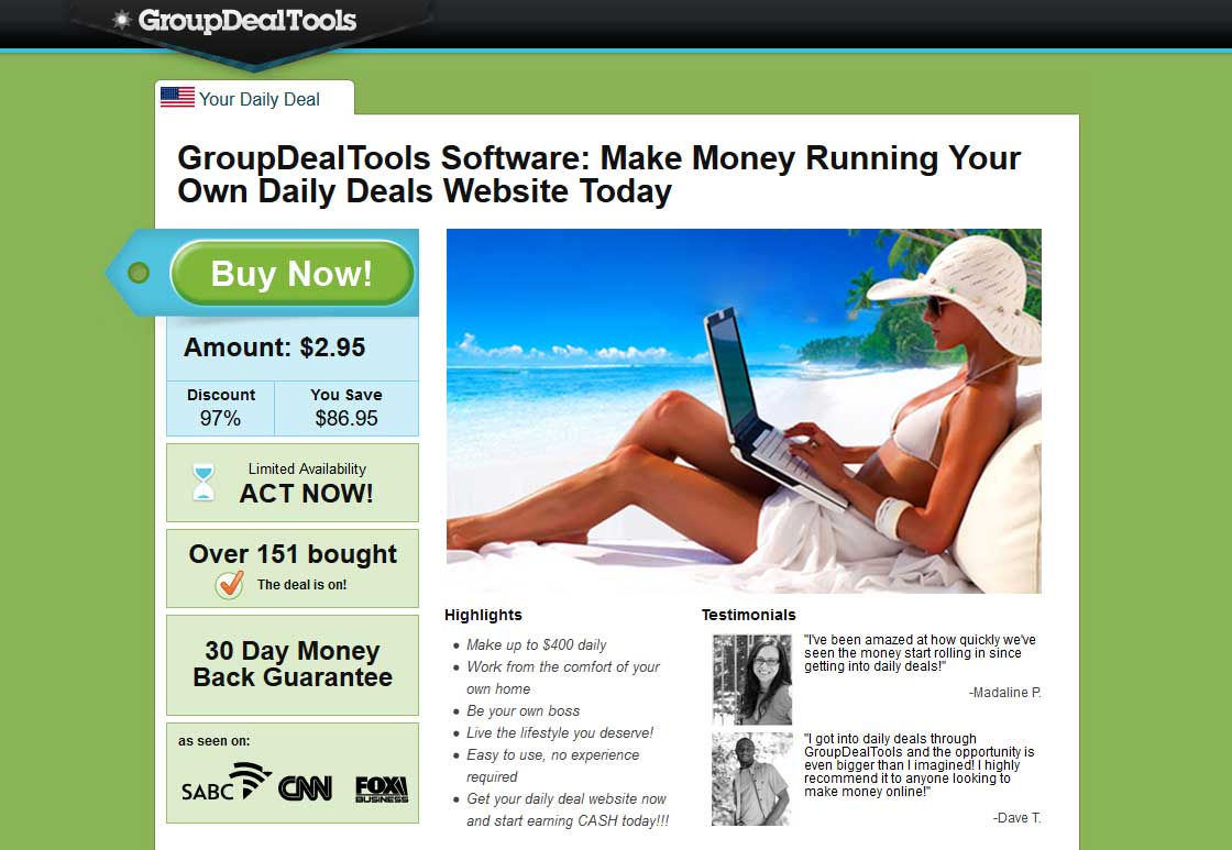 Group Deal Tools Website Screenshot