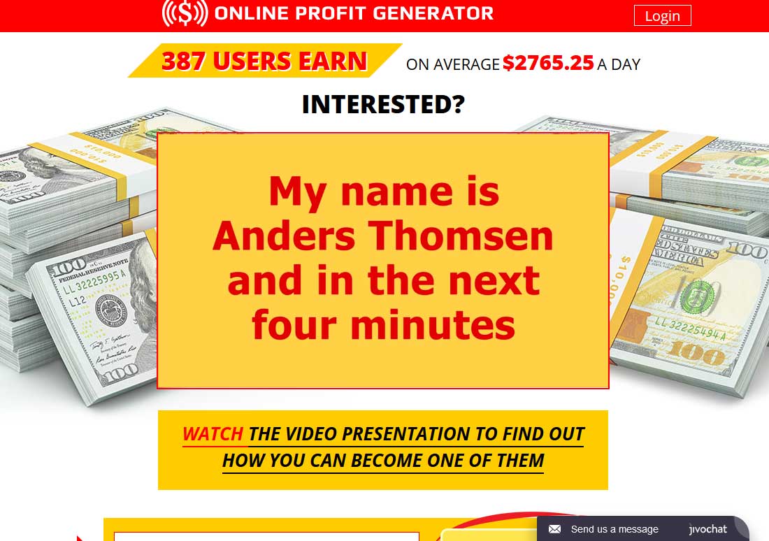 Online Profit Generator System Website Screenshot