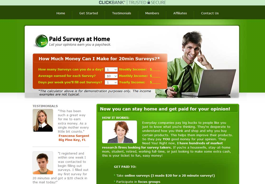 They paid. Survey looking. Make 400 month from Surveys.