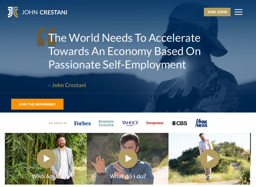 John Crestani Website Screenshot