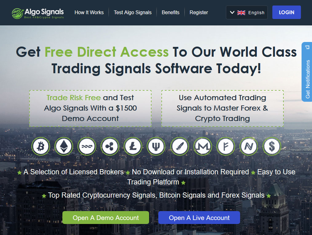 Algo Signals Website Screenshot