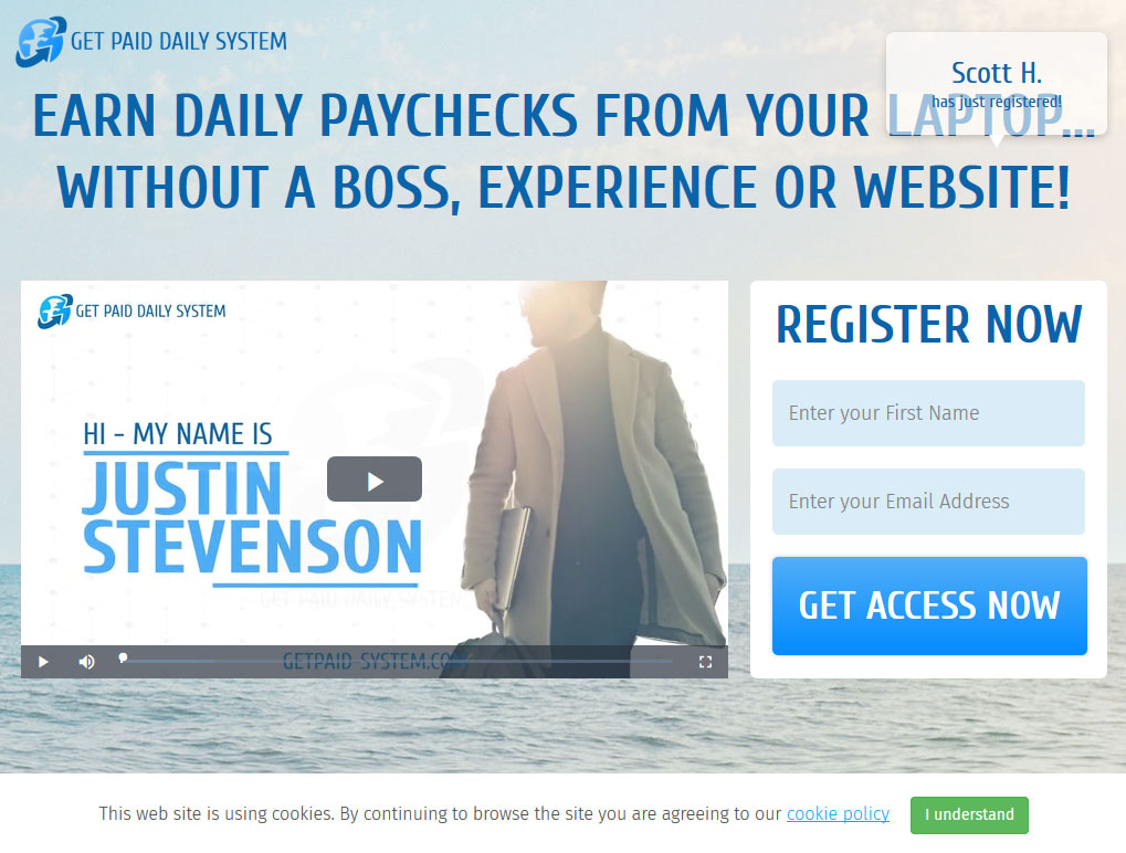 Get Paid Daily System Website Screenshot