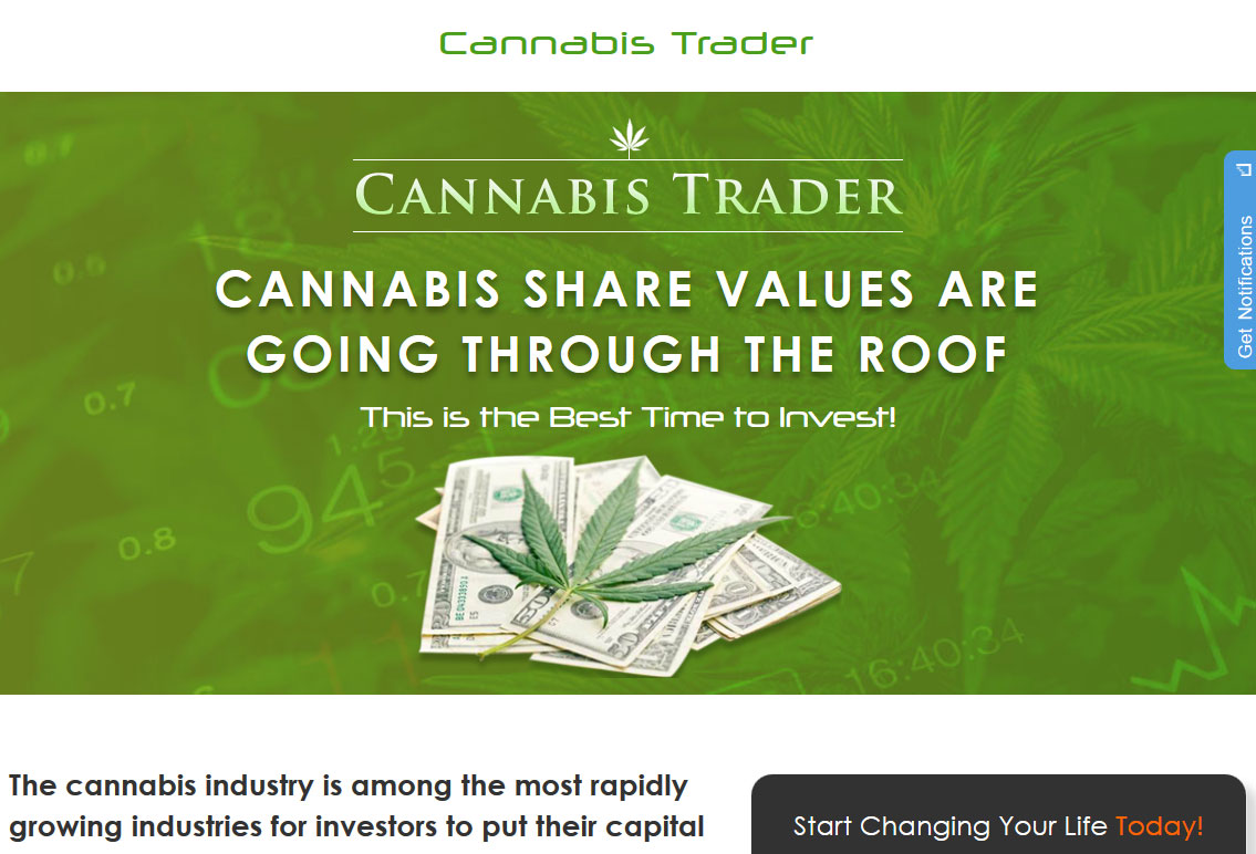 Cannabis Trader System Website Screenshot