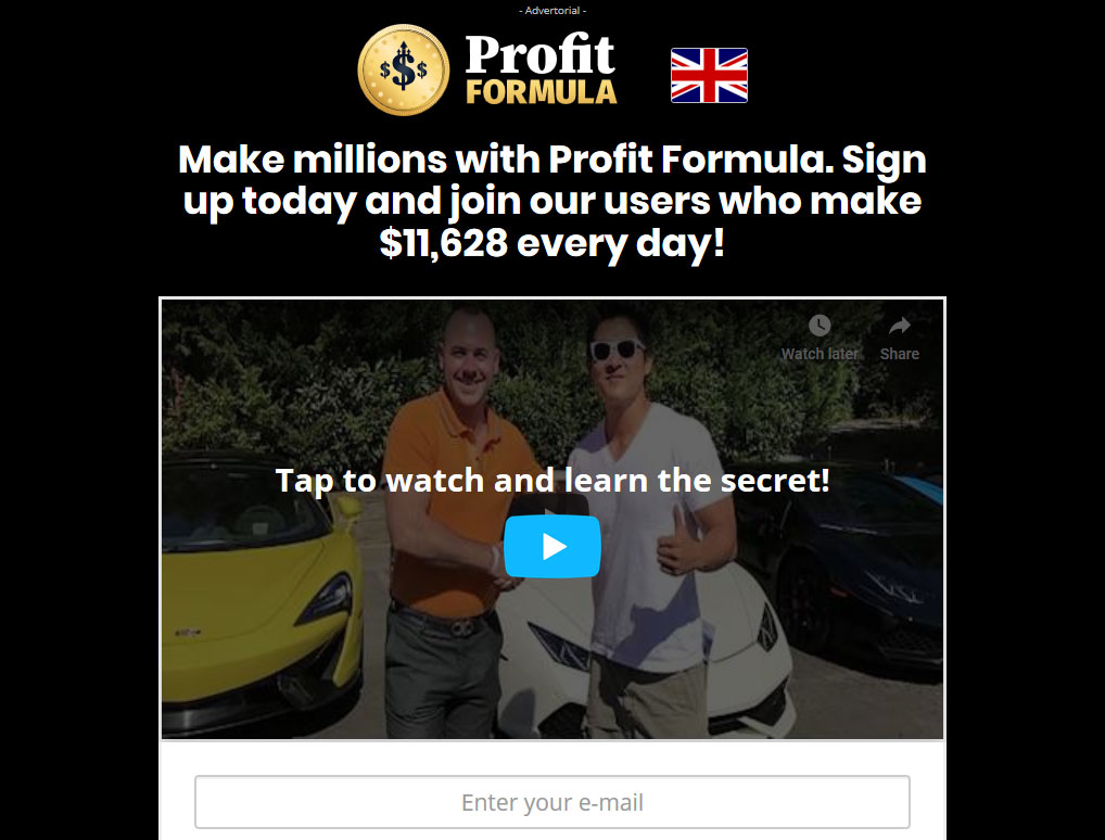 Profit Formula System Website Screenshot