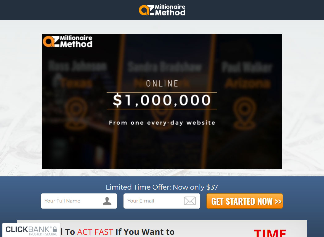 AZ Millionaire Method Website Screenshot