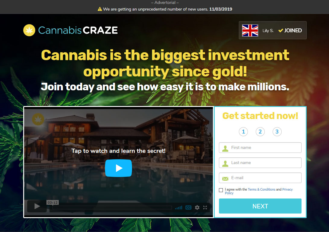 CannabisCRAZE System Website Screenshot