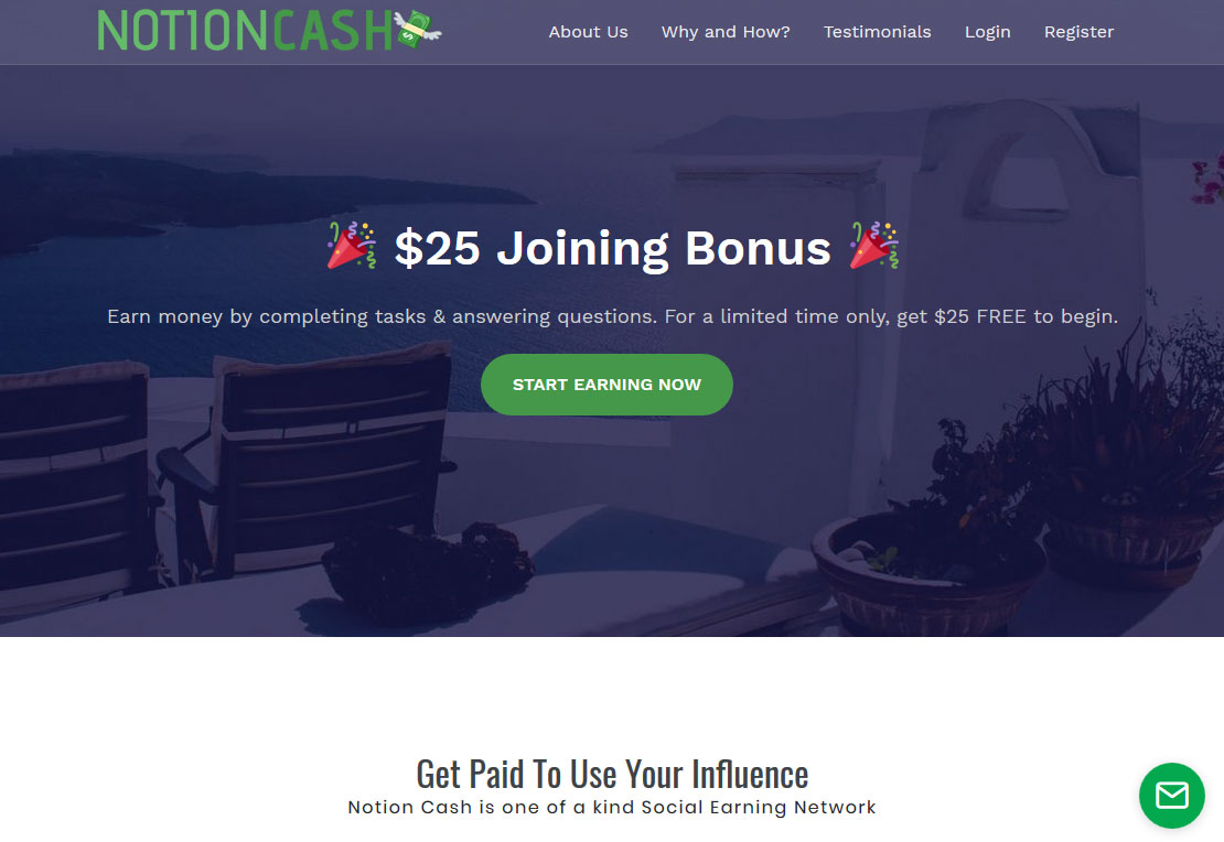 Notion Cash Website Screenshot