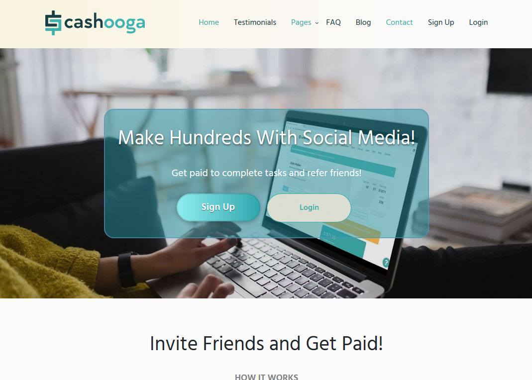 Cashooga Website Screenshot