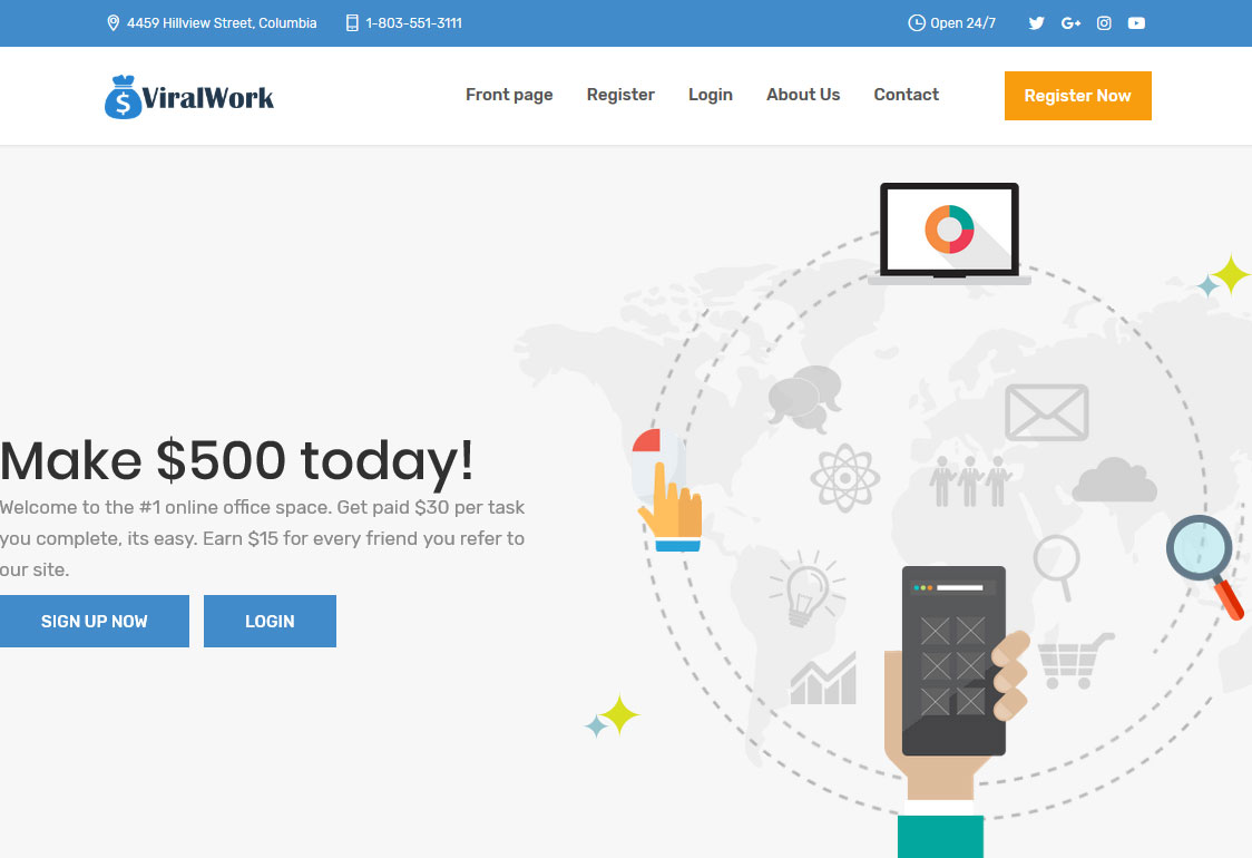 ViralWork Website Screenshot