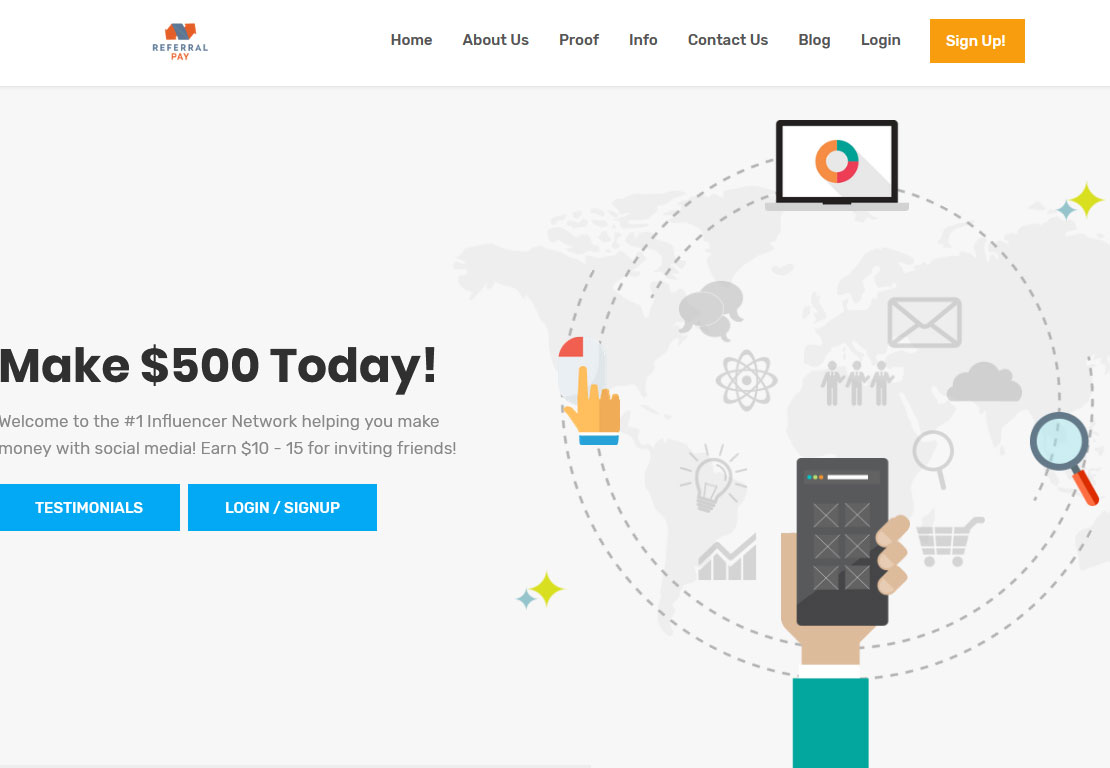Referral Pay Website Screenshot