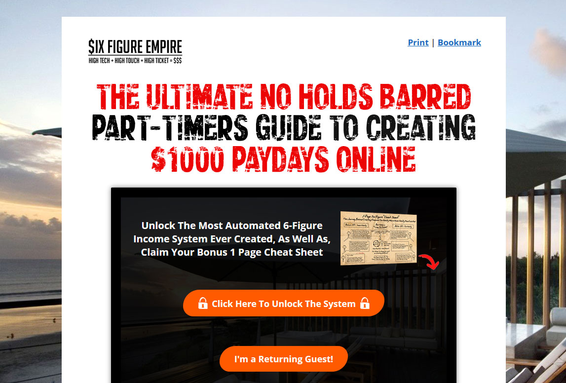 Six Figure Empire Website Screenshot