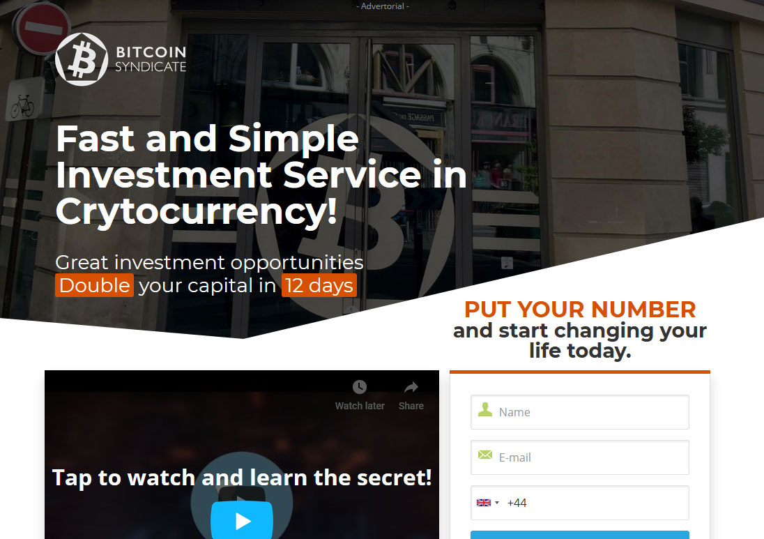 Bitcoin Syndicate Website Screenshot