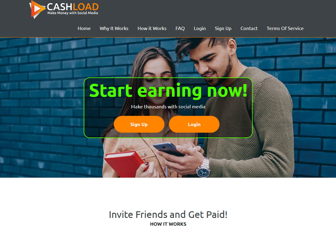 Cashload.net Website Screenshot