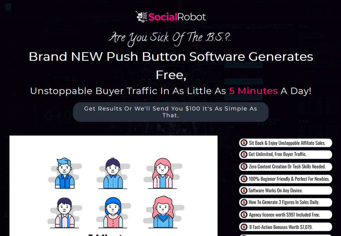 Social Robot Software Website Screenshot