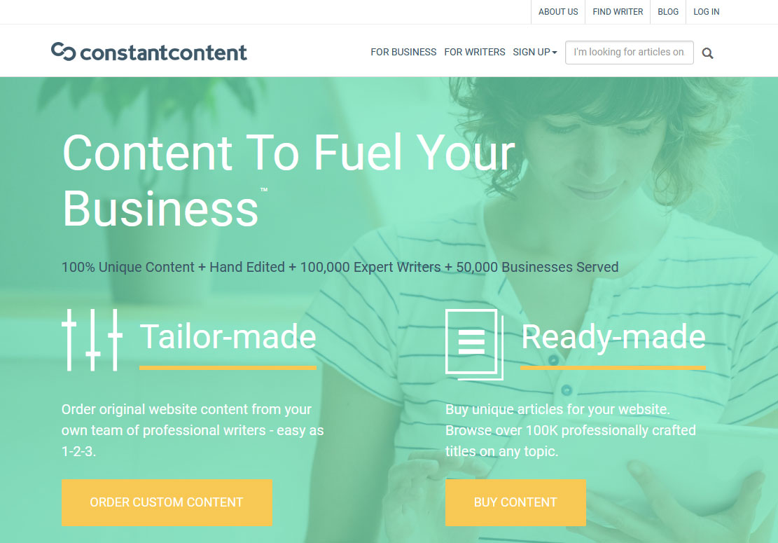 Constant Content Website Screenshot