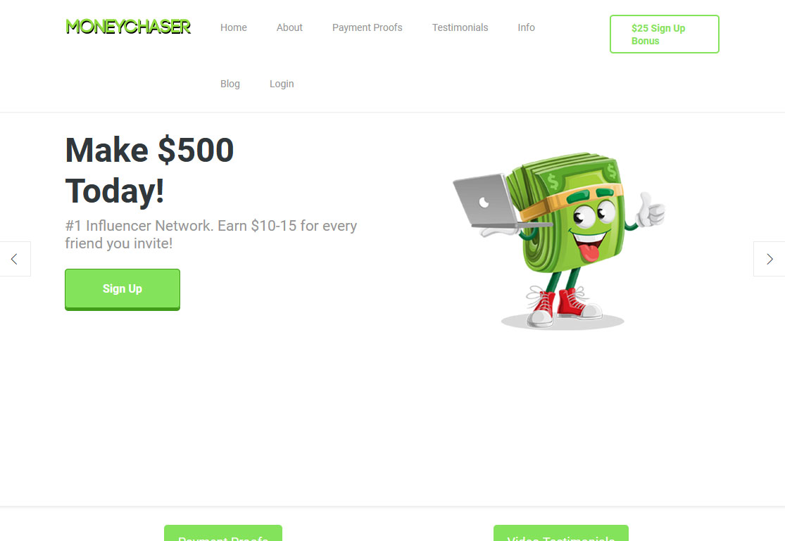 Money Chaser Website Screenshot