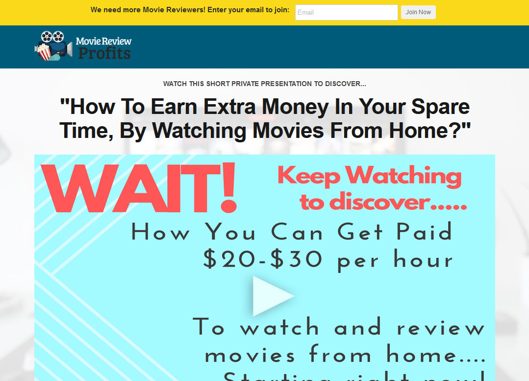 Movie Review Profits Website Screenshot