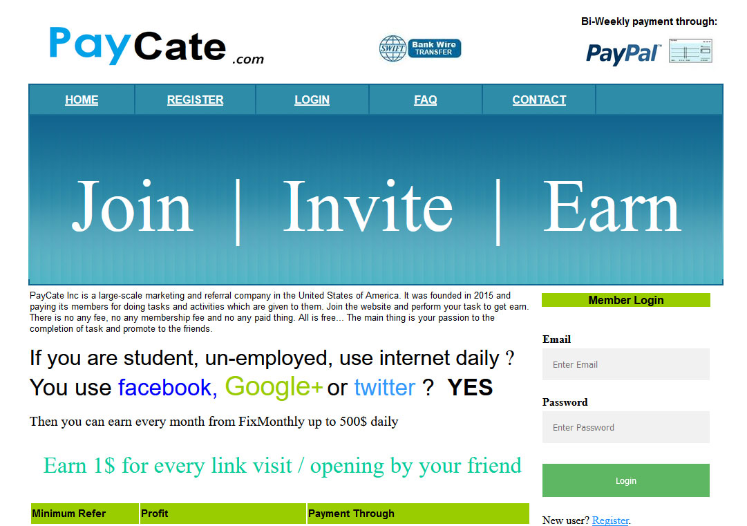 PayCate Website Screenshot