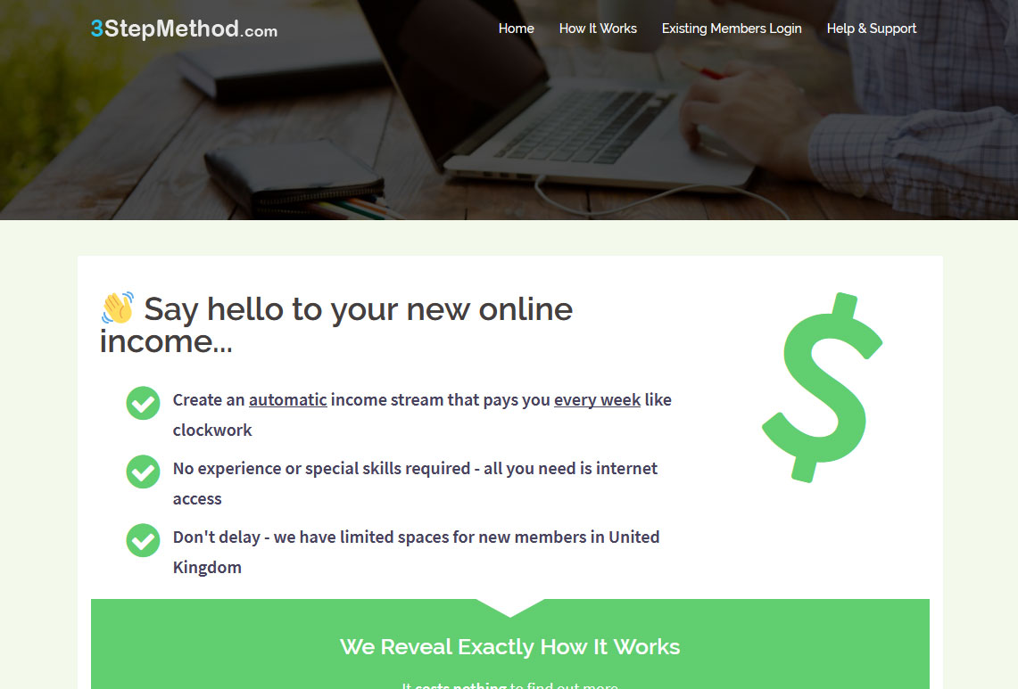 3 Step Method System Website Screenshot