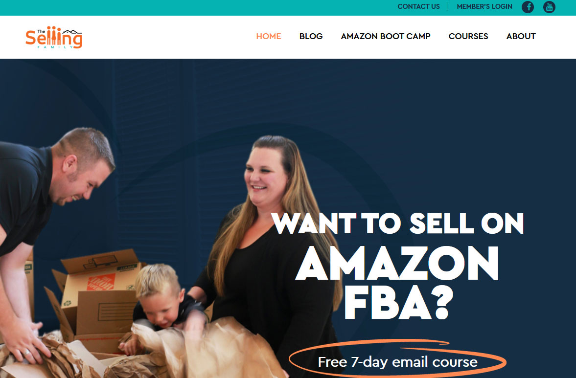 The Selling Family Amazon Bootcamp Website Screenshot