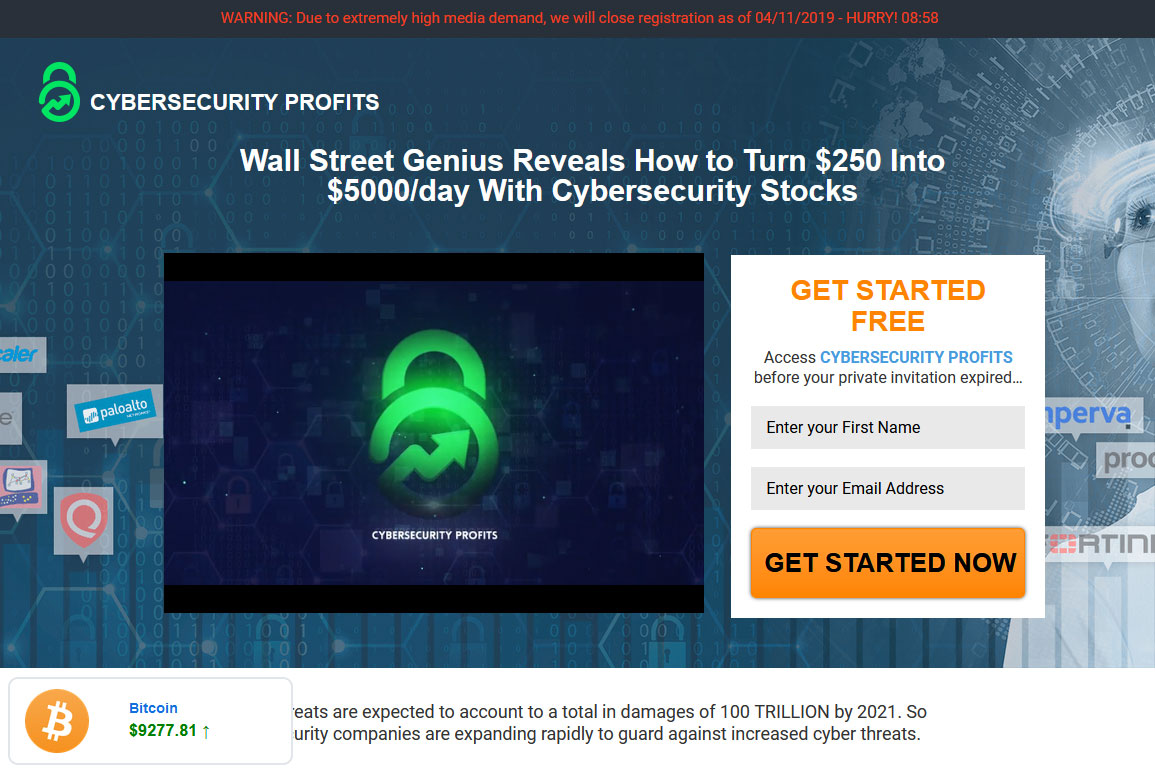 Cyber Security Profits System Website Screenshot