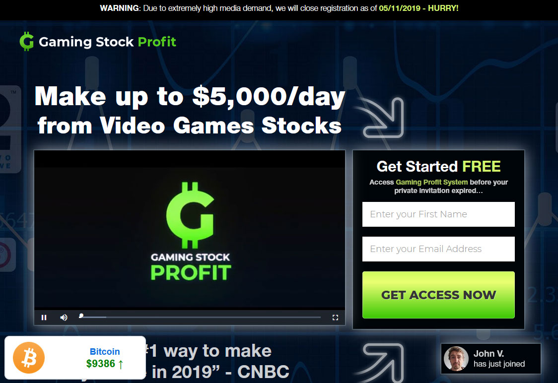 Gaming Stock Profit System Website Screenshot