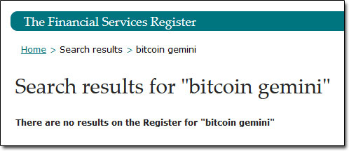 Bitcoin Gemini Financial Services Register
